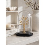 J-Line Decoratieve Stolp Palm Tree Glas Goud/Zwart Small